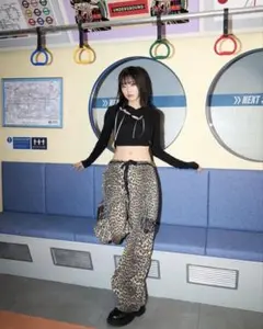 RE. 仲里依紗 レオパード中綿BIGバッグ ブラウン - メルカリ