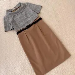 【秋冬】プロポーションボディドレッシング★千鳥柄ハイウエストタイトワンピ