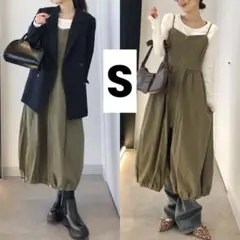 【新品】GU フロントジップバブルヘムワンピース 標準丈 オリーブ S