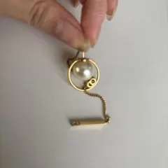 Dior パール チェーン ネックレス ゴールド　片方のみ