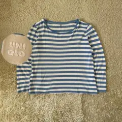00s OLD UNIQLO ボーダーロンT y2k cityboy 短丈 青