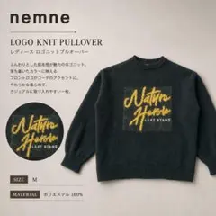nemne ネンネ ロゴニット セーター M ブラック 長袖 レディース