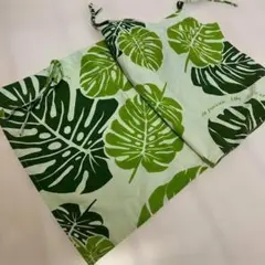 Kahiko カフェカーテン モンステラ柄 グリーン