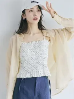 coca ガーゼシャツ　イエロー　L