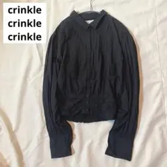 crinkle crinkle crinkle タックブラウス ブラック