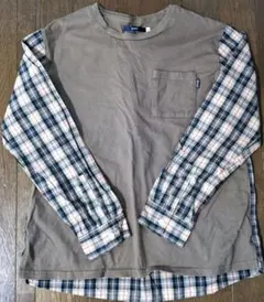 【SHIPS】　シャツドッキングロングTシャツ　Sサイズ