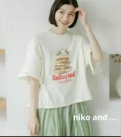 ニコアンド　niko and フリルアソートキャットTシャツのサムネイル