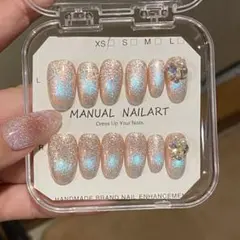 マグネットキラキラ　ショットタイプ　ストーン付き　ネイルチップ グリッター12枚