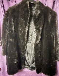 ［希少］［高級毛皮］ブラックミンク　SAFURON 毛皮　ファーコート 最高級 SAFURON サフロン ミンクコート 毛皮コート 黒 F リアルファー