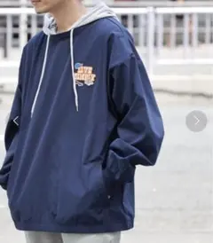 【ライトオン】BACK NUMBER フェイクレイヤードパーカー ネイビー L