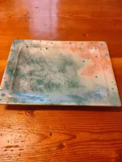 オレンジブルーぼかし長角皿27cm