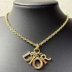 Christian Dior ネックレス diorロゴ ゴールド 大ぶり