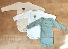 プチバトー ベビー 長袖ボディ３枚セット