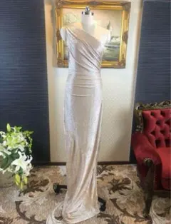 Calvin klein ゴールド サイズ6 ワンショルダー ドレス ロング