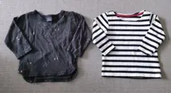 2枚セット■長袖Tシャツ80センチロンT