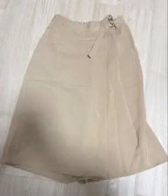 ワイドパンツ　ガウチョパンツ　ベージュ　ゆったり　大きめサイズ　ゴムウエスト