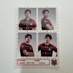 北海道コンサドーレ札幌　証明写真風ステッカー　深井一希