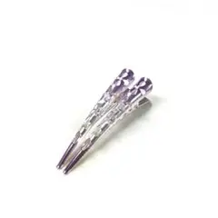 シルバーとうすピンクのヘアクリップ 2個セット