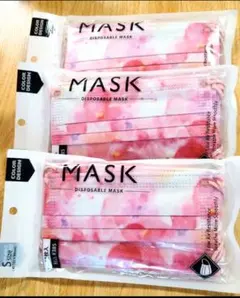 マスク ピンク花柄 Sサイズ 30枚