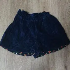 グローバルワーク コーデュロイショートパンツ リバーシブル 花柄 ネイビー S