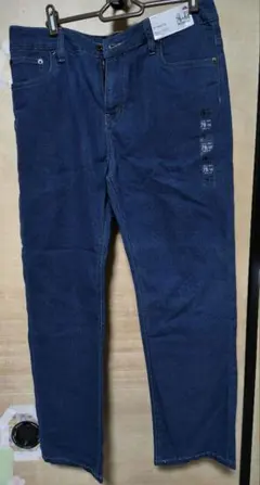 新品 ジーンズ風ストレートパンツ インディゴ ウエスト76㎝