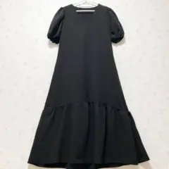 半袖 ロングワンピース ブラック