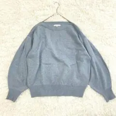ザショップTK ニットセーター M ボートネック ライトブルー シンプル