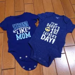 carter's ネイビー ロンパース 3ヶ月 2枚セット