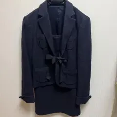 美品 ANAYI アナイ セットアップ スーツ ネイビー リボン　セレモニー