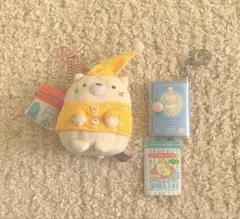 すみっコぐらし　ねこ　ぬいぐるみマスコット　ミニノート　2点セット