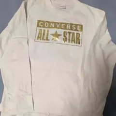 CONVERSE ALL STAR 長袖Tシャツ ホワイト ゴールドロゴ Mのサムネイル