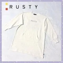 【RUSTY】 キッズ 杢グレー サガラ刺繍 スウェット 七分袖