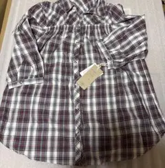 5分袖位　チェックシャツ