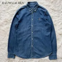 RALPH LAUREN デニムシャツ ダンガリー ワンポイント刺繍ロゴ LG②のサムネイル