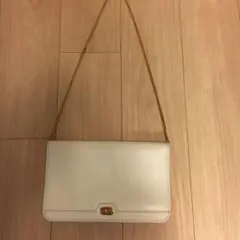 クリスチャンディオールチェーンショルダー白ビンテージ