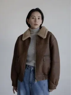 NOKCHA leather jacket レザージャケット　ノクチャ　未使用 nokcha original】eco leather over jacket/deep k