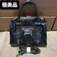 JEANASIS アンティークフェイクレザーボストン2wayバッグ ボストン 黒のサムネイル