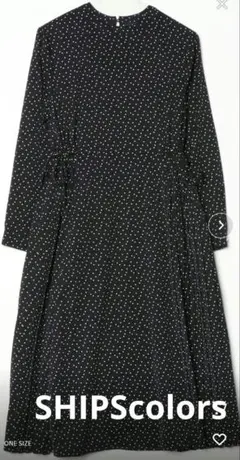 美品✨SHIPScolors ドット柄ワンピース　体型隠し