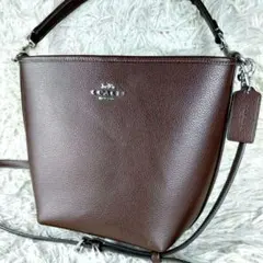 美品 現行 コーチ シティー バケット 2way レザー ロゴ ショルダーバッグ