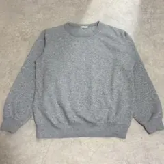 ジーユー 裏起毛 スウェット クルーネック 無地（M）グレー カジュアル
