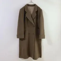 タグ付き♦︎DAKSカシミヤウール　ダブルボタン　チェスターコート　ロング丈 美品】DAKS 高級 ウールカシミヤ ロングコート ダブルボタン 9号