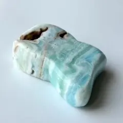 高品質　カリビアンブルーカルサイト　天然石　フリーフォーム　ブルーアラゴナイト