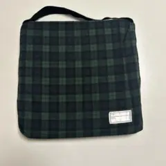 緑　チェック柄 座布団カバー 幼稚園 保育園