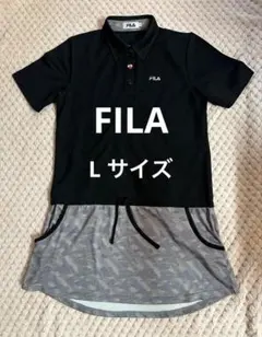 FILA フィラ吸汗速乾ポロシャツワンピーススカートLサイズウォーキングスポーツ