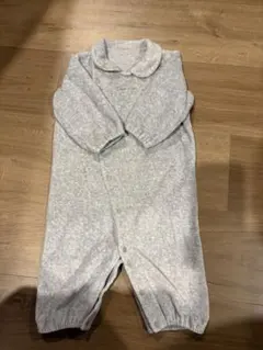 美品　コムサイズム　グレー 長袖 襟付きロンパース