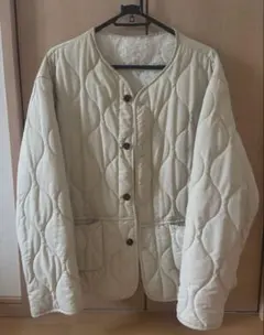 キルティングジャケット 襟ボア