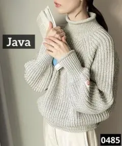 0485 Java 首元くるりん。ボトルネックチャンキーニットプルオーバー