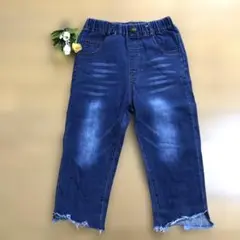 140サイズ デニムパンツ フリンジ仕上げ