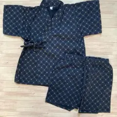 甚平 ネイビー 上下セット 90