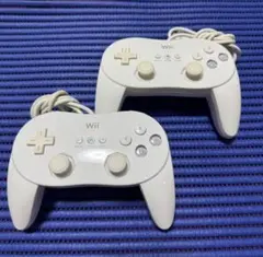 ★★wiiクラシックコントローラーPROホワイト＆ホワイト2個セット 純正動作品